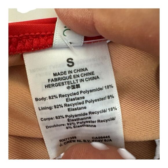 NWT J. Crew Red Halter Triangle Tie Back Swimwear Preppy Top Size S - Picture 5 of 6
